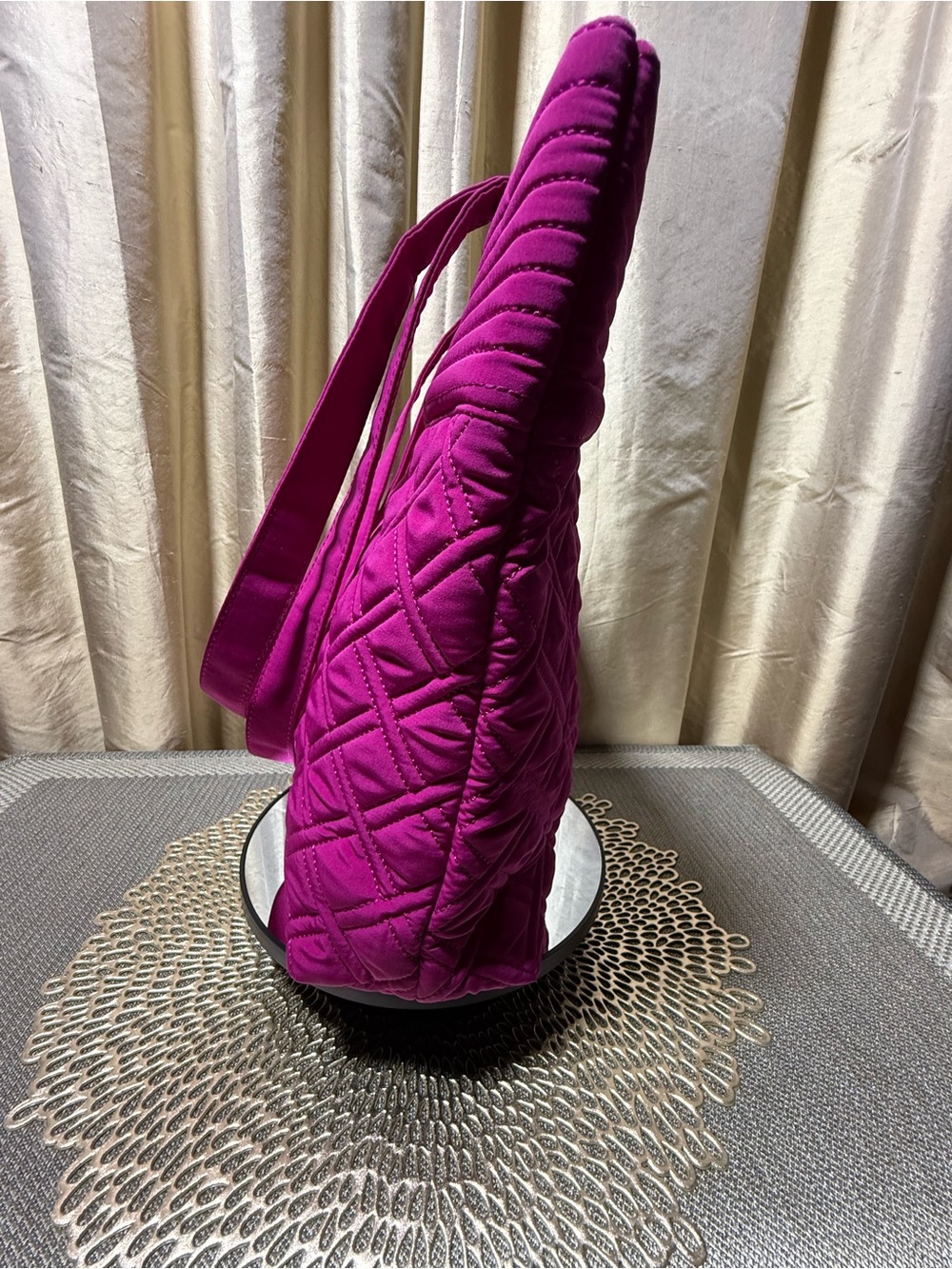 Vera Bradley Fuchsia Quilted Tote with Double Straps - Picture 5 of 7
